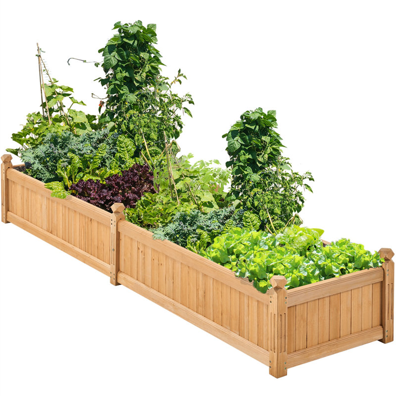Jardinière rectangulaire en bois de sapin Rilynne, H 15,7 po x l 90,5 po x P 23,5 po