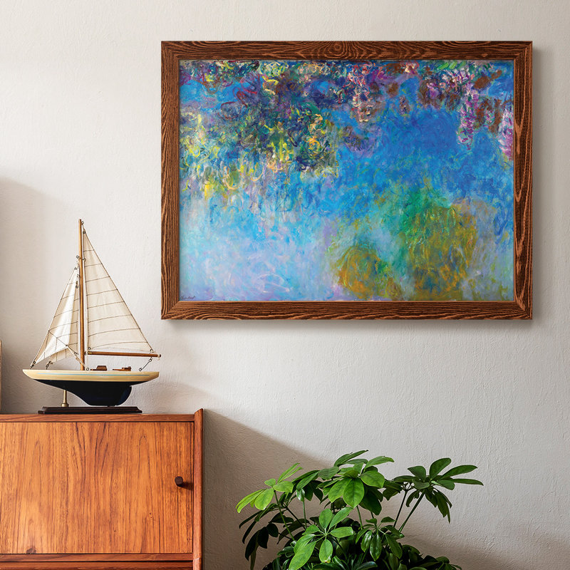 Wisteria- Rustic Framed Gallery Wrapped Canvas, Maple, 28" H x 42" W x 1.5" D