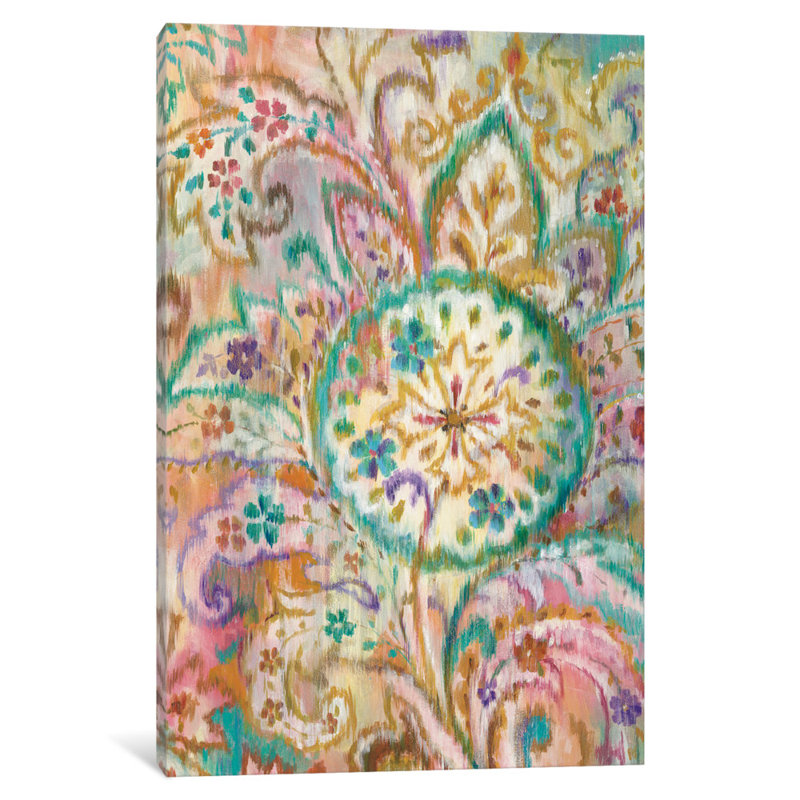 « boho motif cachemire i », reproduction d’art sur toile tendue, H 26 po x l 18 po x p 1,5 po