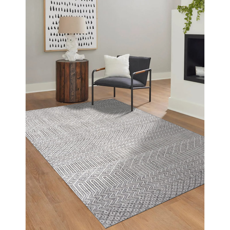 Chic Inviting Ivory Handmade Wool Rug, Rectangle 9' x 12'