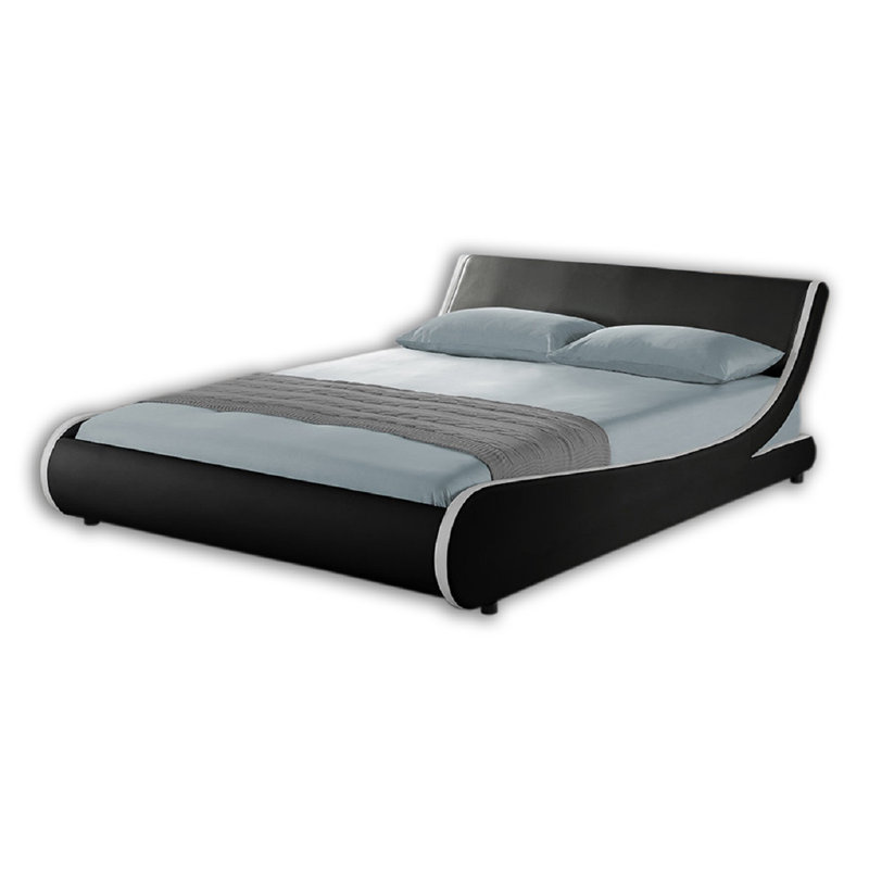 Berne Upholstered Bed, King, Black/White