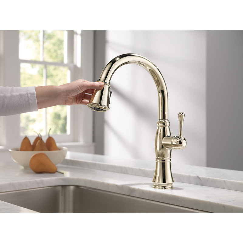 Cassidy Pull Down Sprayer Kitchen Sink Faucet, Single Handle Kitchen Faucet, Polished Nickel