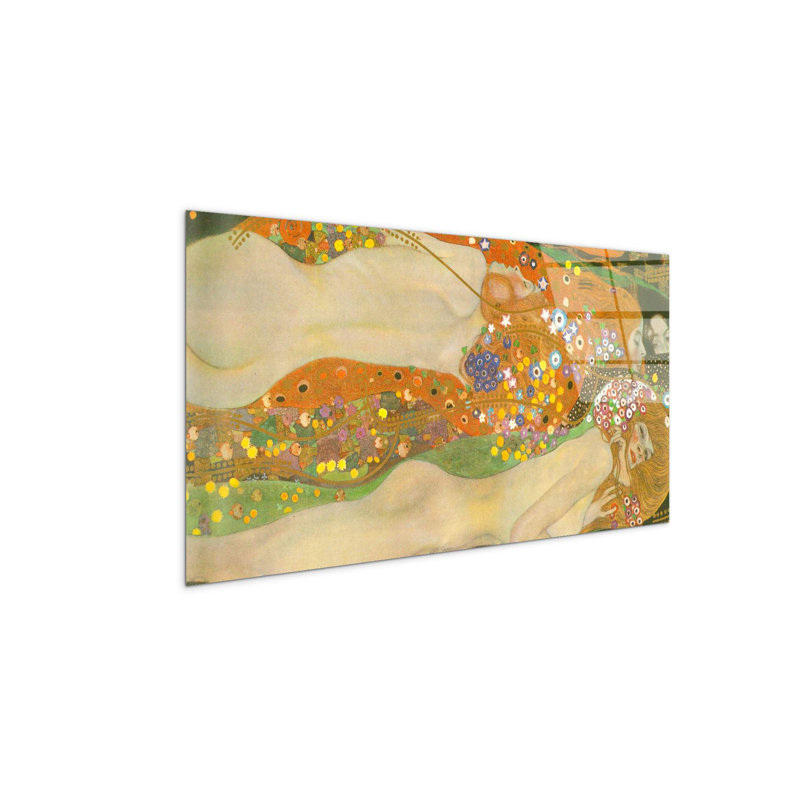 Water snakes (friends) II by Klimt Gustav 50cm H x 100cm W High Quality Print on Frameless Panel, Lightweight, Ready to Hang