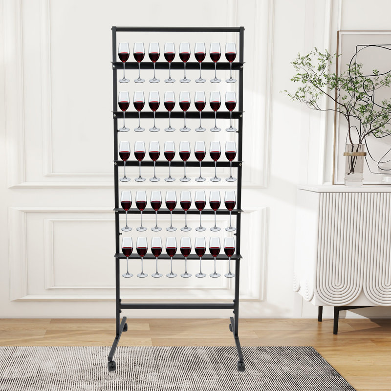 Présentoir à verres à vin en métal à 5 niveaux, Noir