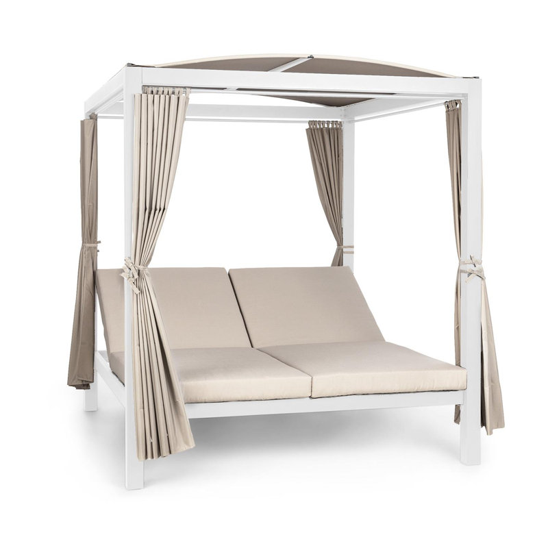100cm Long Reclining Double Chaise, White/Cream