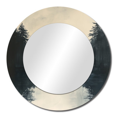 Vintage Forest By The Lake I - Lake House Mirror For Wall Art Decor - Printed On Metal