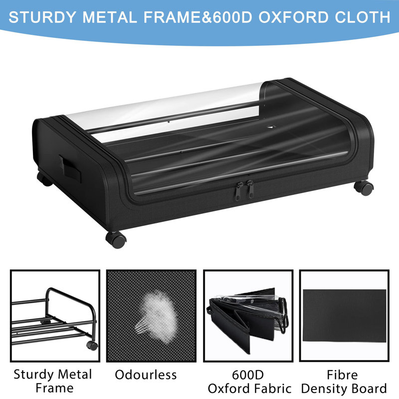 Rebrilliant Becontree Oxford Fabric Underbed Storage, Black