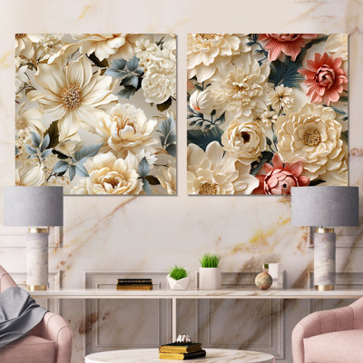 Fermont - ensemble de 2 impressions sur toile florales