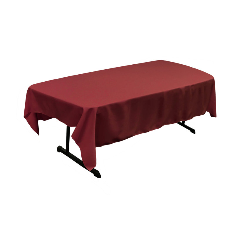 Rectangular Stain-Resistant Polyester Tablecloth - Basics by Wayfair™, Cranberry, 84" x 60"