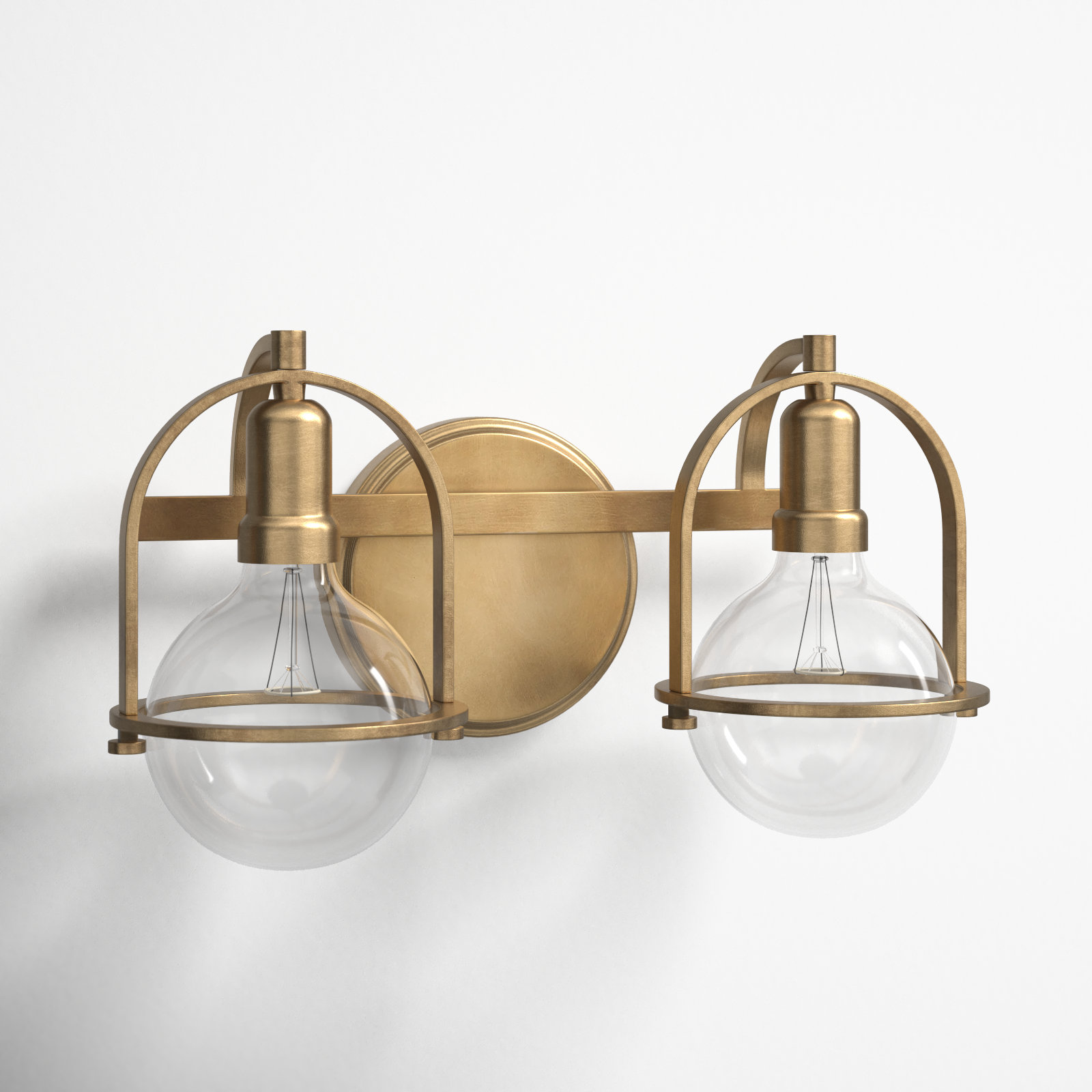 Damiana Vanity Light, Heritage Brass, 2 Lights, 9" H x 16" W x 7.5" D