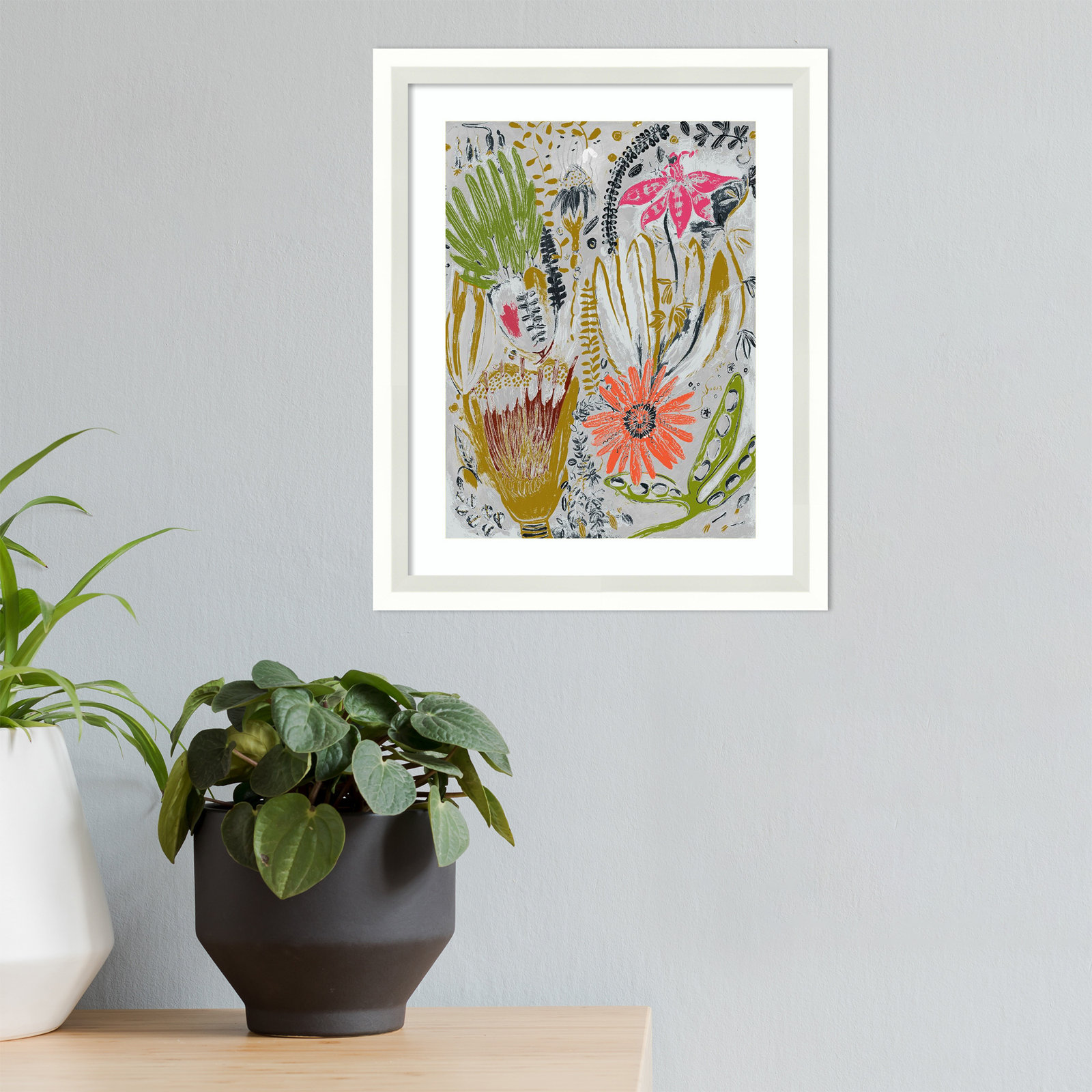 Tropical Blooms by Maya Woods, 11" W x 13" H, White