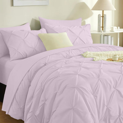 High Quality Microfiber Pintuck Duvet Cover With Pillowcases