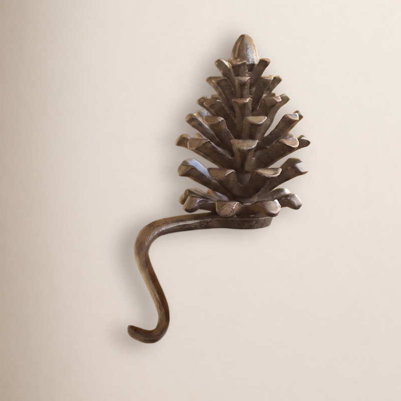 CAST IRON PINECONE STOCKING HOLDER
