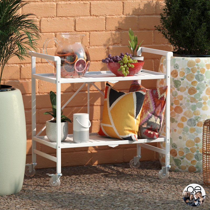 Fenske Metal Bar Cart, White
