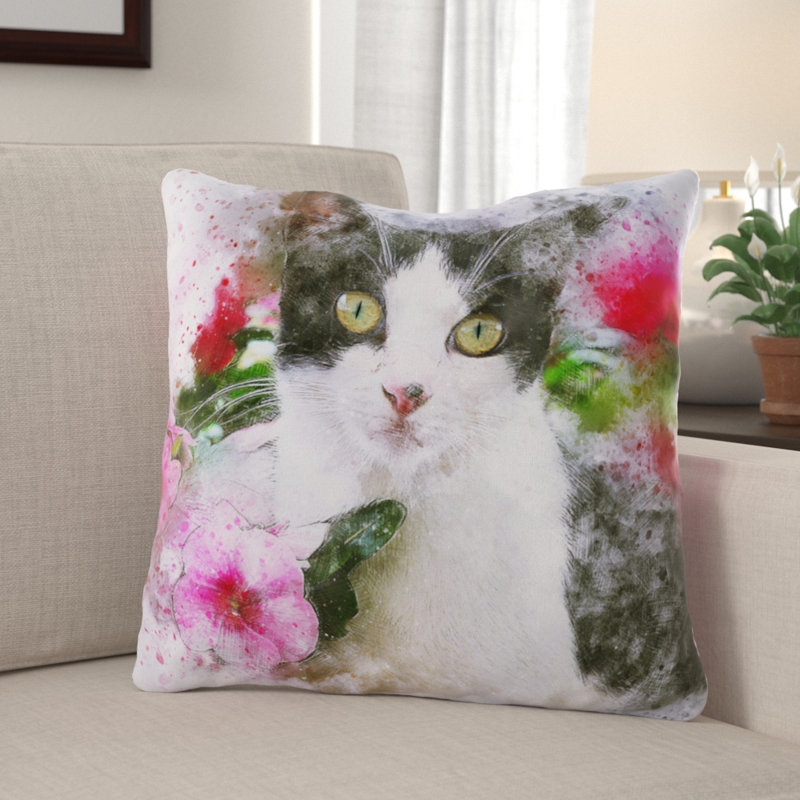 Outdoor Reversible Throw Pillow, Microsuede, Indoor