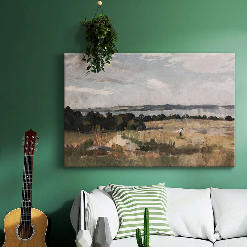 Paysage rétro - CMXLII, H 41 po x l 61 po x P 1,5 po, Toile tendue
