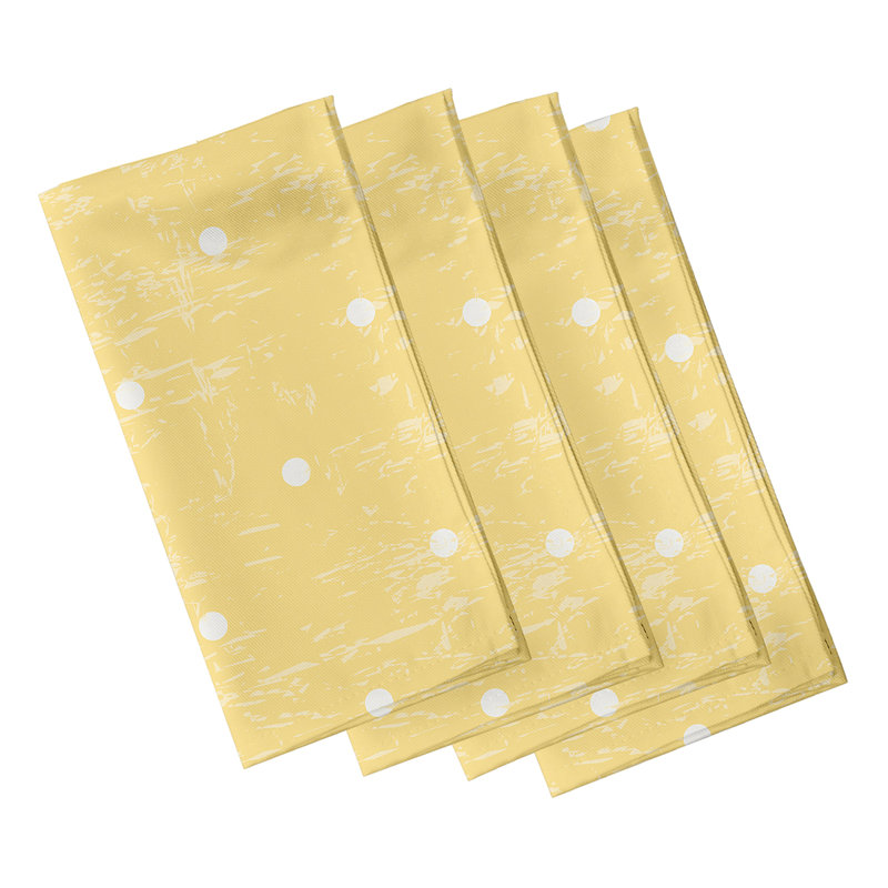 Wally Polyester Polka Dots Square Napkin, 18" W x 18" L, Yellow