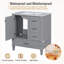 Meuble-lavabo simple 30,00 po avec plateau en bois manufacturé Sumaiyyah-1809292839