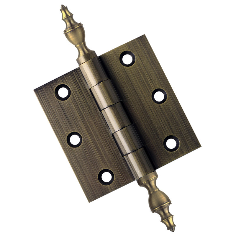 Charnière de porte simple 3 po H x 3 po, Laiton antique