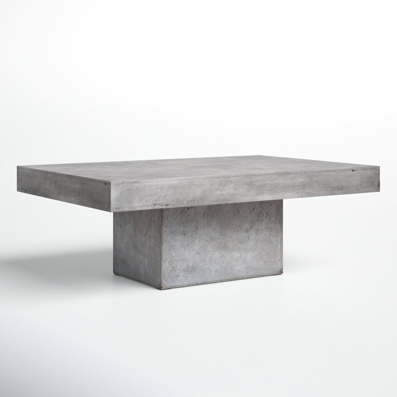 Rectangular Dark Grey Concrete Outdoor Coffee Table