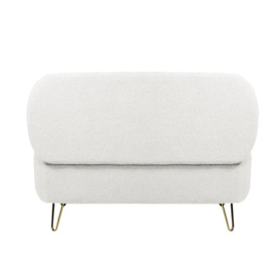 Ivorystorage Ottoman Bench For End Of Bed Legs, Modern Ivoryfaux Fur Entryway Bench Upholstered Padded With Storage