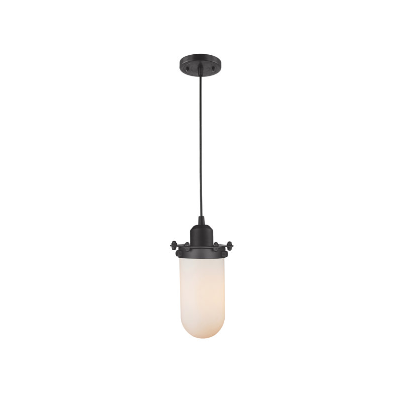 Luminaire suspendu géométrique 1 lumières simple Carrie, Noir mat, Blanc mat