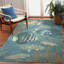 Tapis bleu / brun en polypropylène / polyester tissé à la machine Cesare-87873060