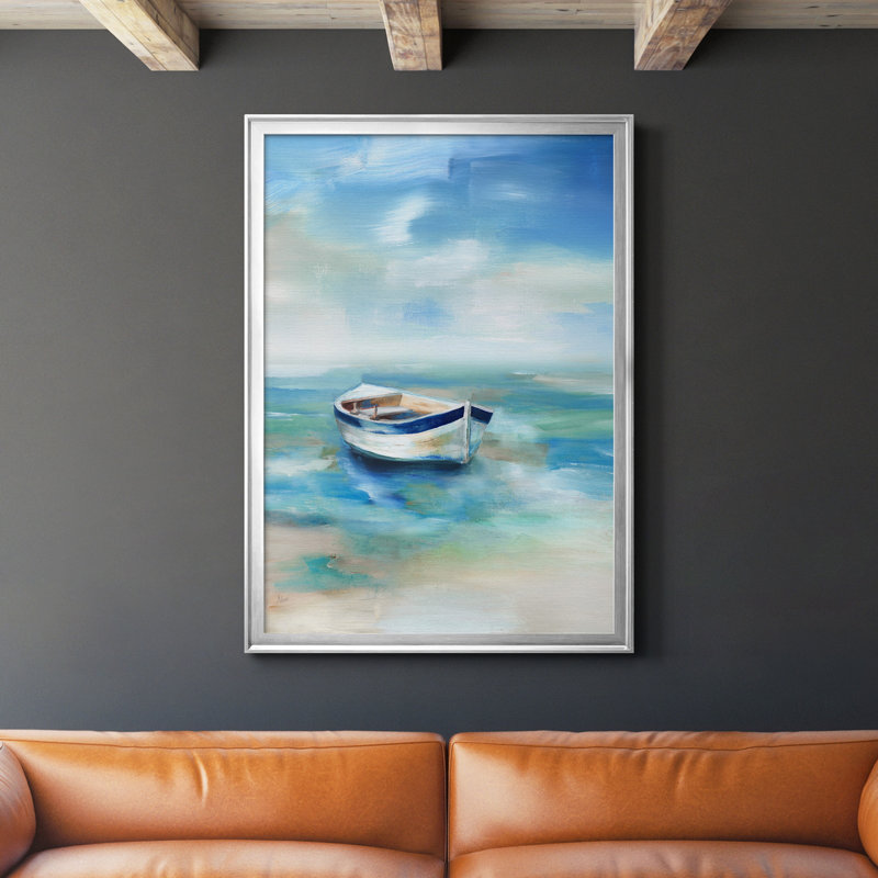 Solitude Shore - Peinture sur toile encadrée, Argent, H 42,5 po x l 30,5 po x P 1 po