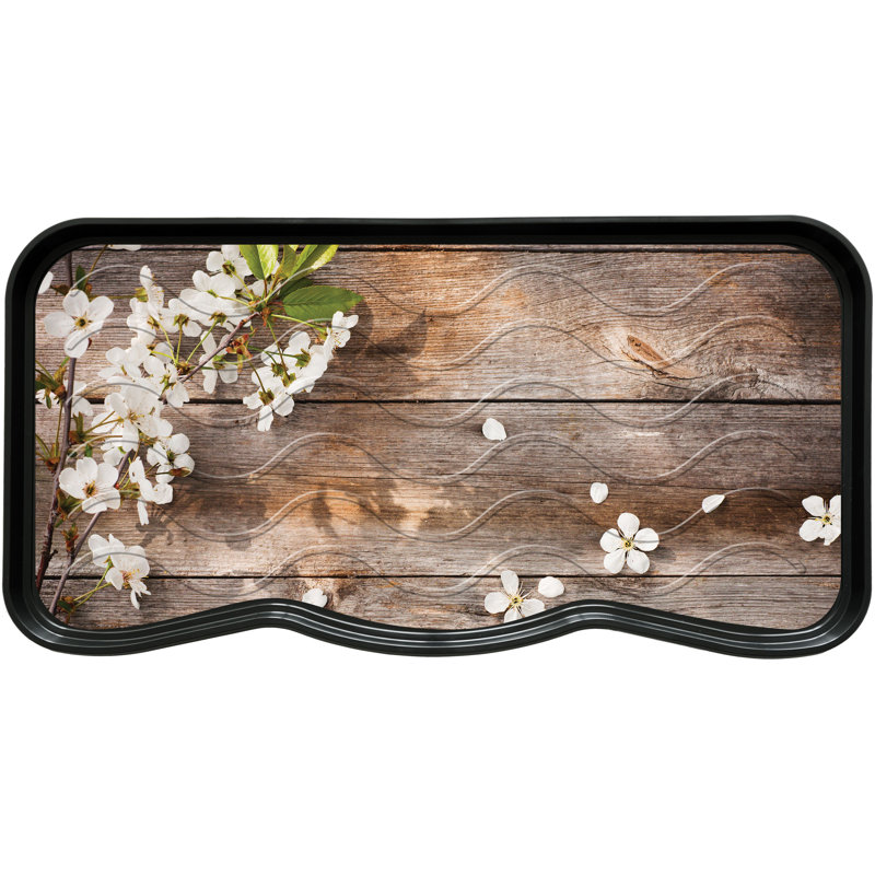 Flowers and Wood Boot Trays