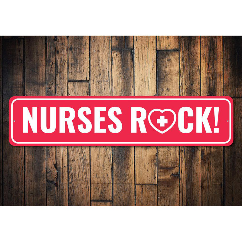 Plaque en aluminium Nurses Rock, H 6 po x l 24 po x P 0,06 po