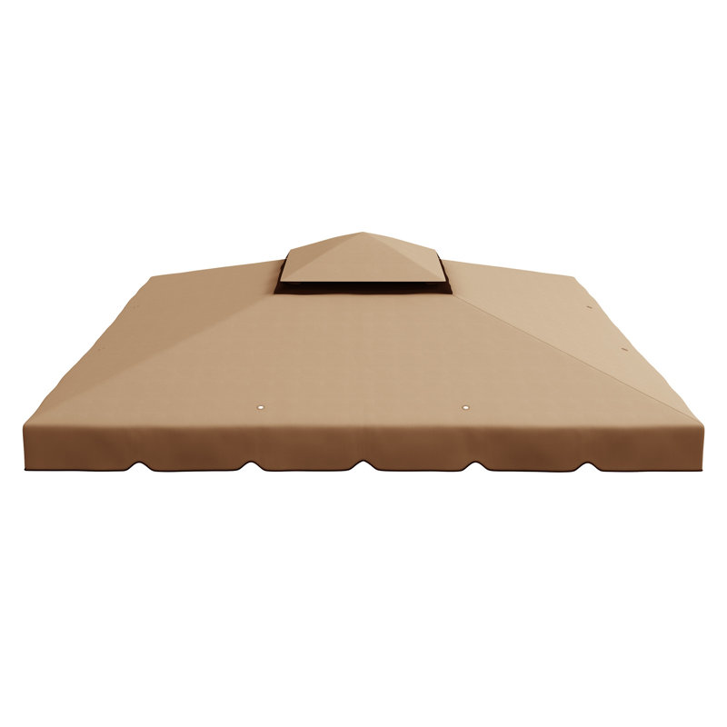 Auvent de remplacement pour pavillon de jardin en polyester kaki de 9,8 pi x 9,8 pi Outsunny