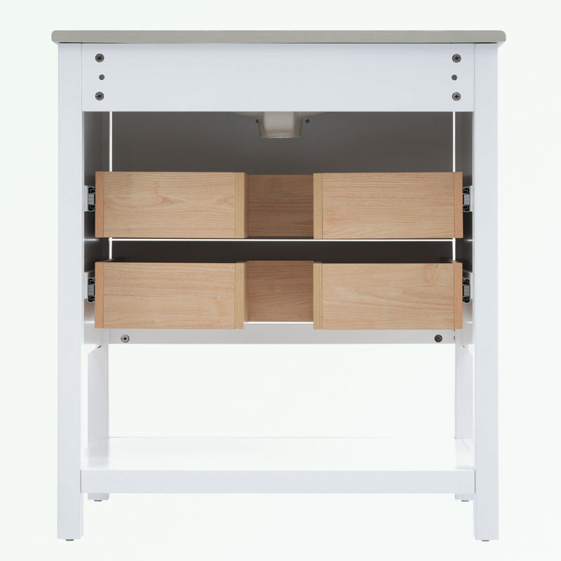 Rangement pour salle de bain Quashia, Blanc