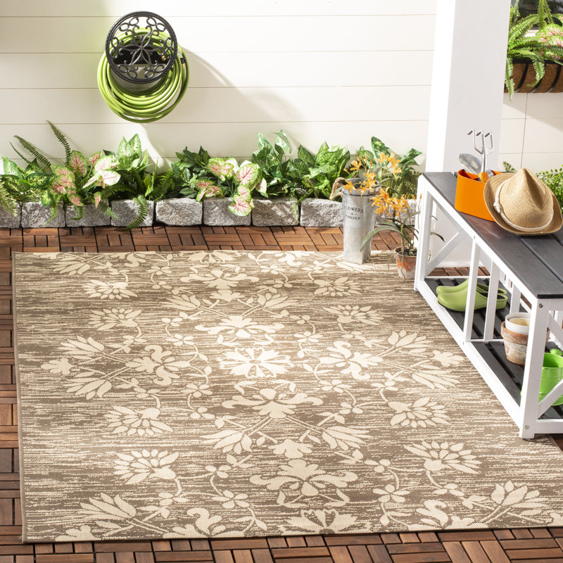 Tapis d'intérieur / extérieur à motif géométrique Amedee Performance, Rectangle 5 pi 3 po x 7 pi 7 po