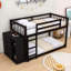 Lit superposé en bois 4 tiroirs avec tablettes-581376244-581376243