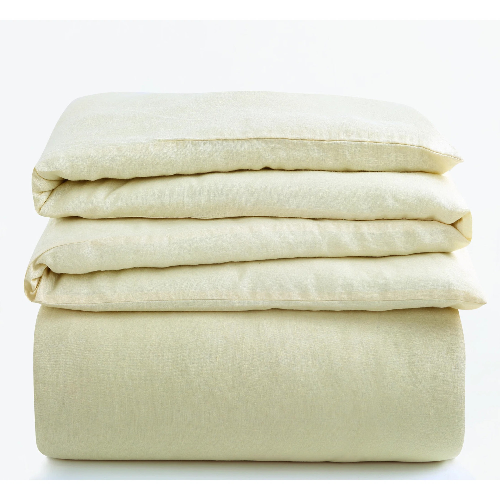 Frazier Modern & Contemporary 100% Linen Duvet Cover, Ivory, Full/Queen Duvet Cover + 2 Standard Shams