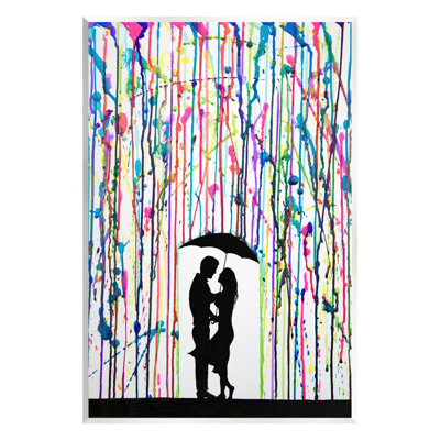 " Modern Romantic Rainfall Silhouette " Graphic Art Print