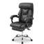 Fauteuil de bureau avec hauteur réglable et repose-pieds, fauteuil de jeu inclinable à dossier haut, cuir noir, roulettes, inclinaison à 135°, base en métal et bois, rembourrage en mousse à mémoire de forme, montage facile pour un confort optimal