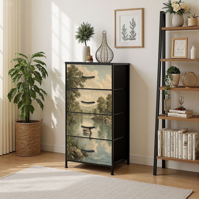 Commode de rangement verticale 4 tiroirs Mallard Duck Tranquil River