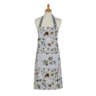 Portman Farm Animal Print Cotton Bib Apron