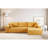 Modern Comfy 4 - Seat Sleeper Convertible Sectional In Ginger Yellow Corduroy, For Flexible Living Spaces, Right Facing, Full Foam Cushioning, No Assembly Needed Soft Cozy Couch Room And Bedroom,-176063123-176063124