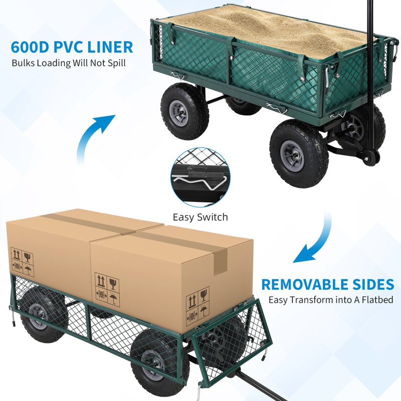 102cm H Utility Cart, Green, 102cm x 46cm