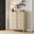 Aurel Mid-Century 24-Pair Shoe Cabinet with Fluted Sliding Doors-2059947823
