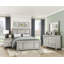 Table de chevet classique en bois gris clair avec 2 tiroirs et meubles de chambre à coucher 1 pièce