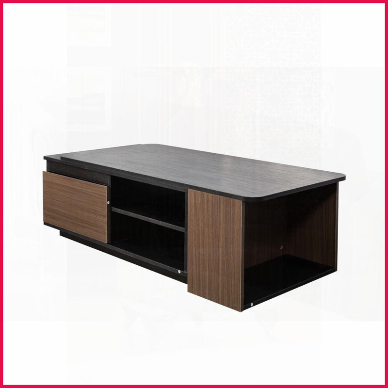 Table basse extensible en bois pour le salon - rangement à 2 tiroirs, peu encombrant et amp; Entretien facile