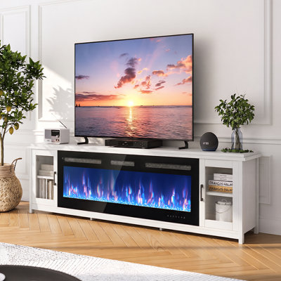 80" TV Stand With 50" Smart Wi-Fi Electric Fireplace