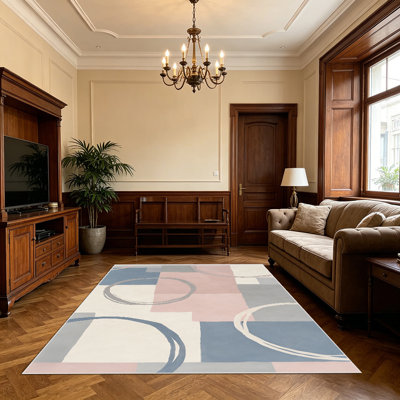 Tapis à motifs géométriques abstraits et géométriques 1pc pour salon, doux, toutes saisons, facile à entretenir, lavable, sous la table, convient pour la salle à manger, la chambre à coucher, le vestibule ...