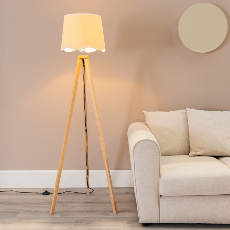 Hazen 153cm Tripod Floor Lamp, Natural, Natural/White, No
