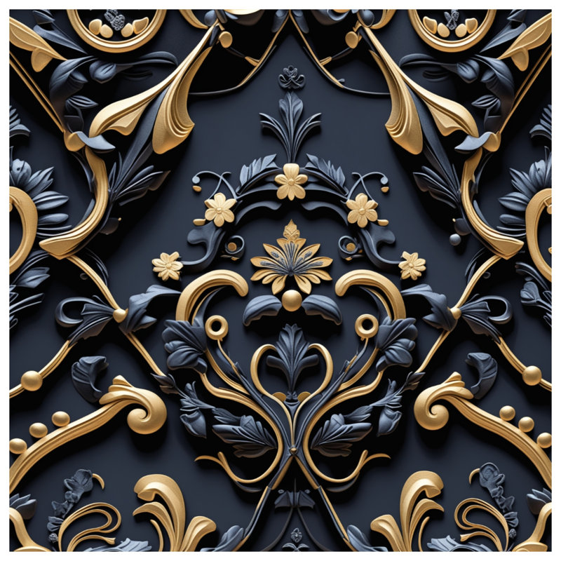 Couvertures ornées à motif floral baroque, 60in W x 80in H