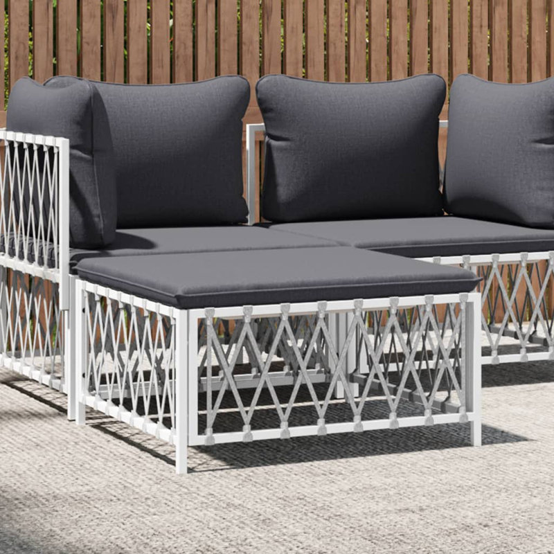 Repose-pieds d'extérieur avec coussin, Anthracite