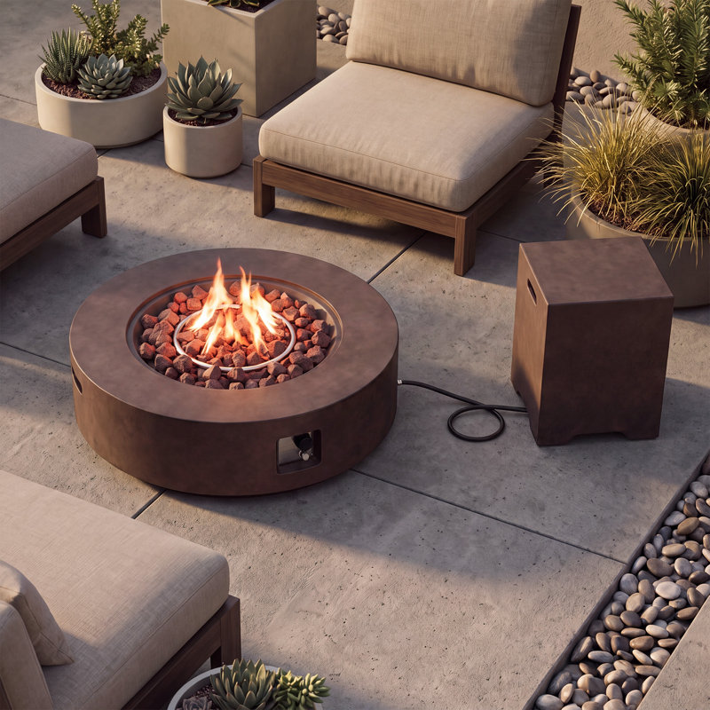 Table de foyer d'extérieur au propane Shade, Bronze foncé